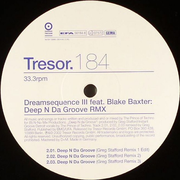 Dream Sequence Feat. Blake Baxter - Deep N Da Groove (RMX) | Tresor (Tresor 184) - 2