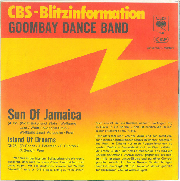 Goombay Dance Band - Sun Of Jamaica | CBS (CBS S 7947) - 2