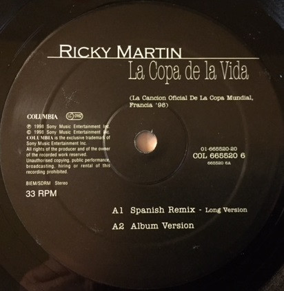 Ricky Martin - The Cup Of Life | Columbia (COL 665520 6) - 2