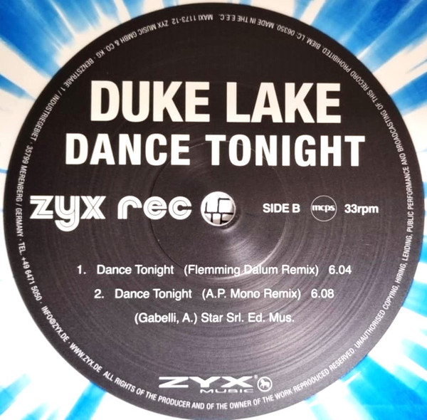 Duke Lake - Dance Tonight | ZYX Music (MAXI 1173-12) - 3