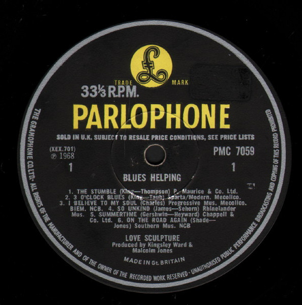 Love Sculpture - Blues Helping | Parlophone (PMC 7059) - 3