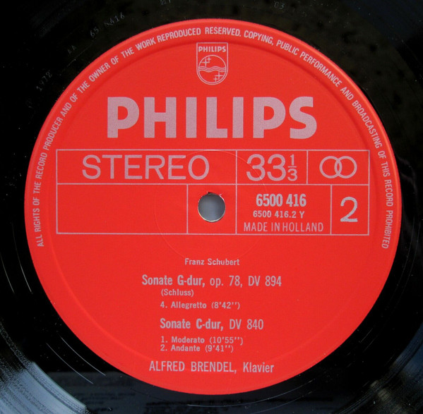 Franz Schubert - Alfred Brendel - Sonatas In G, D.894 And In C, D.840 [Vinyl] | Philips (6500 416) - 4