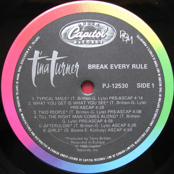 Tina Turner - Break Every Rule | Capitol Records (PJ-12530) - 2 Tina Turner - Break Every Rule | Capitol Records (PJ-12530) - 2