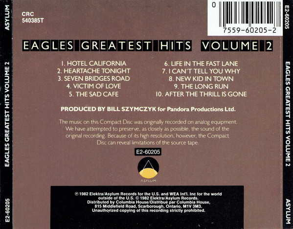 Eagles - Eagles Greatest Hits Volume 2 | Asylum Records (E2-60205) - 2