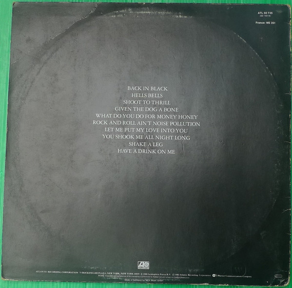 AC/DC - Back In Black | Atlantic (ATL 50 735) - 2 AC/DC - Back In Black | Atlantic (ATL 50 735) - 2