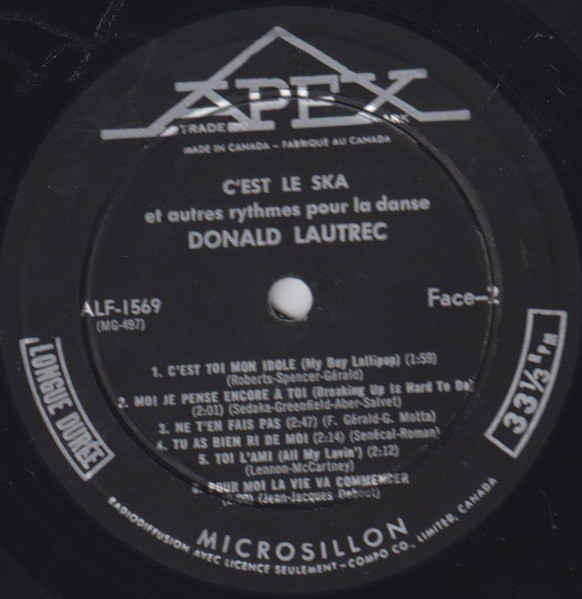 Donald Lautrec - C'est Le Ska Et Autres Rythmes Pour La Danse | Apex (ALF 1569) - 4 Donald Lautrec - C'est Le Ska Et Autres Rythmes Pour La Danse | Apex (ALF 1569) - 4