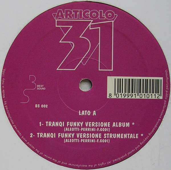 Articolo 31 - Tranqi Funky | Best Sound (BS 002) - 2