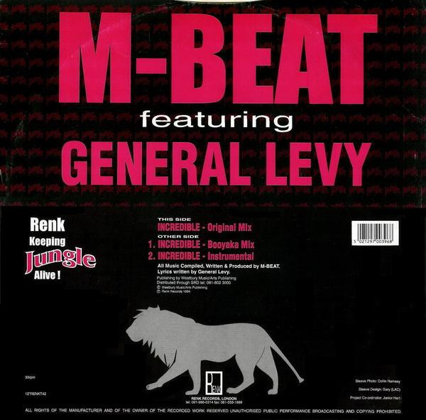 M-Beat Featuring General Levy - Incredible | Renk Records (12"RENKT42) - 2