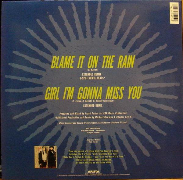 Milli Vanilli - Blame It On The Rain | Arista (ADI-9905) - 2 Milli Vanilli - Blame It On The Rain | Arista (ADI-9905) - 2