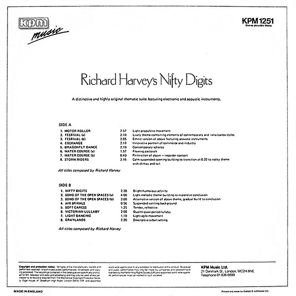 Richard Harvey - Nifty Digits | KPM Music (KPM 1251) - 2