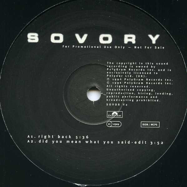 Sovory - Right Back | Polydor (SOVORY 2) - 3