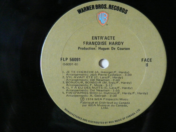 Françoise Hardy - Entr'acte | Warner Bros. Records (FLP 56091) - 4 Françoise Hardy - Entr'acte | Warner Bros. Records (FLP 56091) - 4