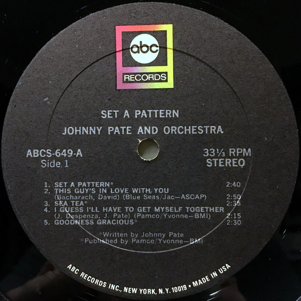 Johnny Pate's Orchestra - Set A Pattern | ABC Records (ABCS-649) - 3 Johnny Pate's Orchestra - Set A Pattern | ABC Records (ABCS-649) - 3
