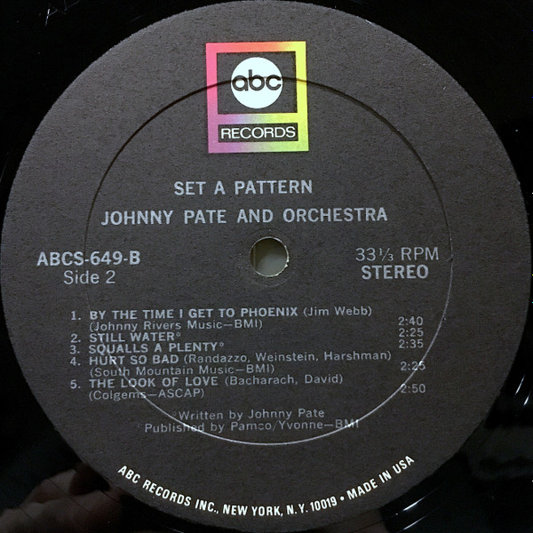 Johnny Pate's Orchestra - Set A Pattern | ABC Records (ABCS-649) - 4 Johnny Pate's Orchestra - Set A Pattern | ABC Records (ABCS-649) - 4