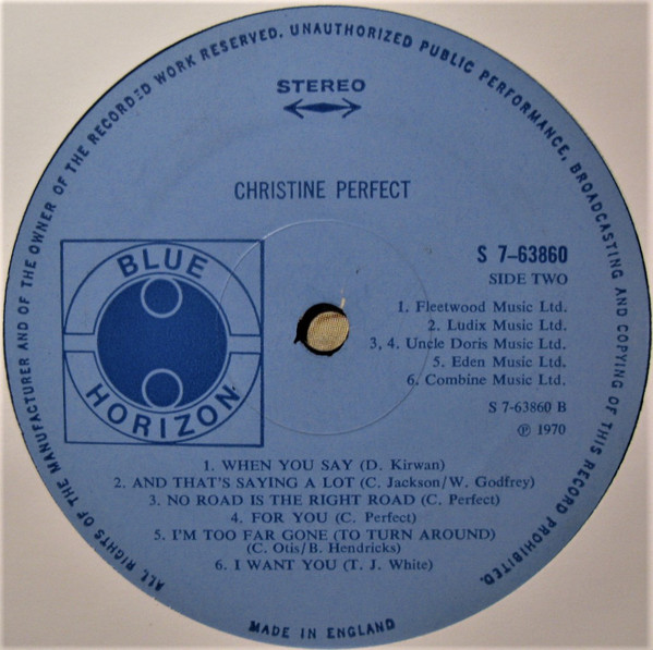 Christine Perfect - Christine Perfect | Blue Horizon (S 7-63860) - 4