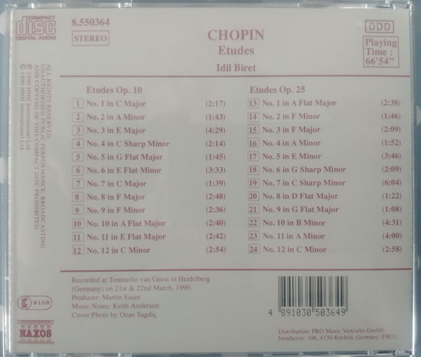 Frédéric Chopin - Idil Biret - Etudes Op. 10 And Op. 25 | Naxos (8.550364) - 2 Frédéric Chopin - Idil Biret - Etudes Op. 10 And Op. 25 | Naxos (8.550364) - 2