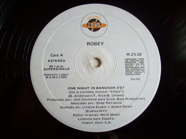 Robey - One Night In Bangkok | Zoco Records (MZ5-02)