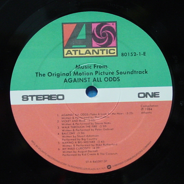 Various - Against All Odds (Music From The Original Motion Picture Soundtrack) | Atlantic (80152-1-E) - 3 Various - Against All Odds (Music From The Original Motion Picture Soundtrack) | Atlantic (80152-1-E) - 3