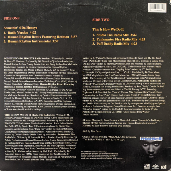 Montell Jordan - Somethin' 4 Da Honeyz / This Is How We Do It | PMP Records (422 856 963-1,) - 2