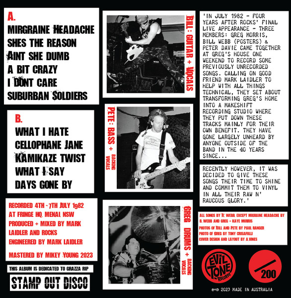 Rocks - 1982: Garage Sessions LP No 118 / 200 | Evil Tone Records (ETR-015) - 2 Rocks - 1982: Garage Sessions LP No 118 / 200 | Evil Tone Records (ETR-015) - 2