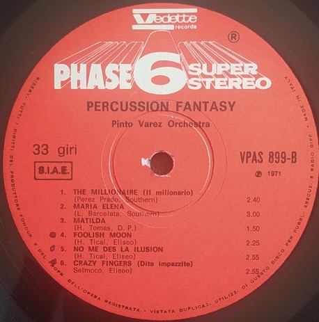 Pinto Varez Orchestra - Percussion Fantasy | Phase 6 Super Stereo (VPAS 899) - 4 Pinto Varez Orchestra - Percussion Fantasy | Phase 6 Super Stereo (VPAS 899) - 4