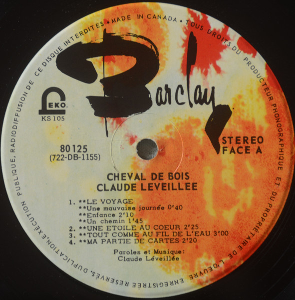 Claude Léveillée - Cheval De Bois [Vinyl] | Barclay (80125) - 4