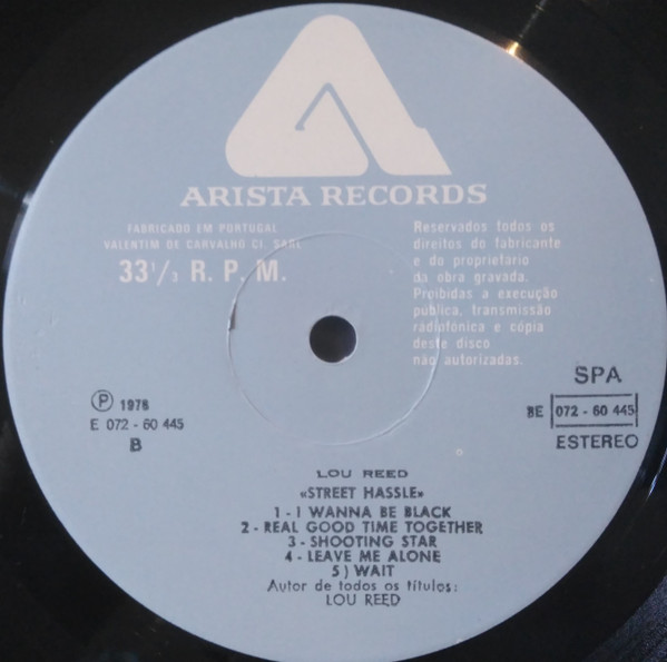 Lou Reed - Street Hassle | Arista (8E 072 60445) - 3