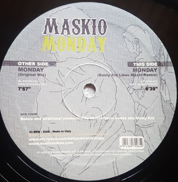 Maskio - Monday | Hell Yeah Recordings (HYR 7006) - 3