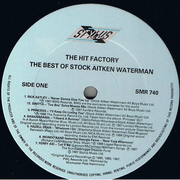 Various - The Hit Factory - The Best Of Stock Aitken Waterman | Stylus Music (SMR 740) - 3 Various - The Hit Factory - The Best Of Stock Aitken Waterman | Stylus Music (SMR 740) - 3
