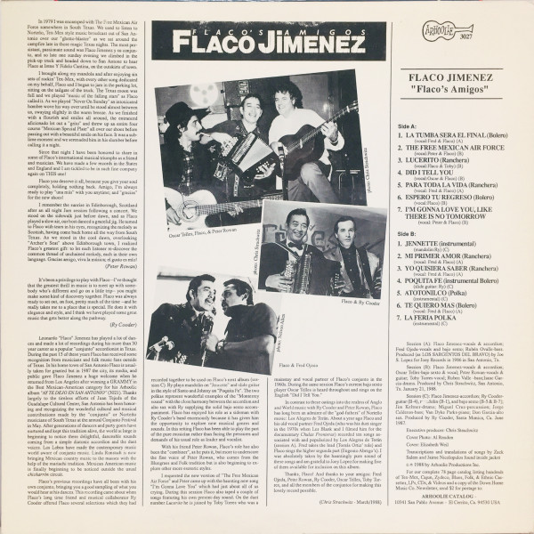 Flaco Jimenez - Flaco's Amigos | Arhoolie Records (3027) - 2 Flaco Jimenez - Flaco's Amigos | Arhoolie Records (3027) - 2