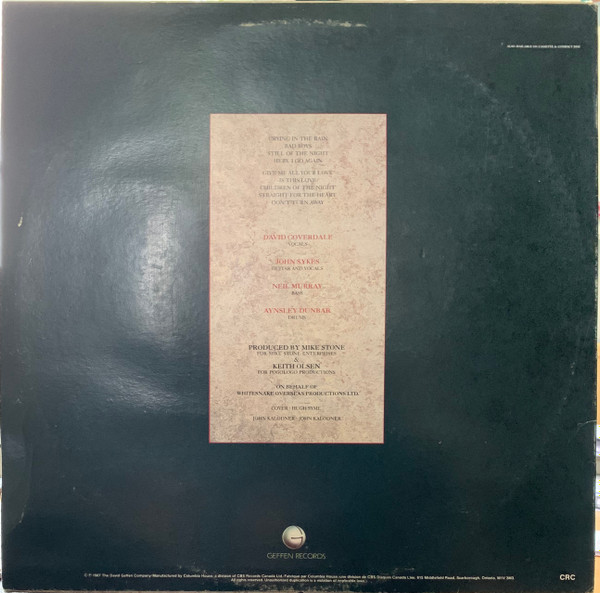 Whitesnake - Whitesnake | Geffen Records (GHS 24099) - 2