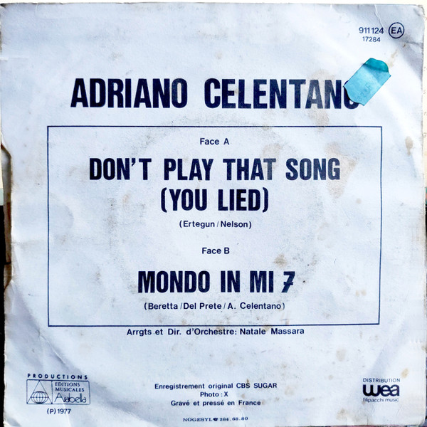 Adriano Celentano - Mondo In Mi 7 / Don't Play That Song | Eurodisc (911 124) - 2