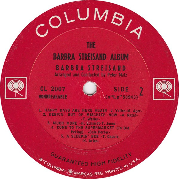 Barbra Streisand - The Barbra Streisand Album | Columbia (CL 2007) - 4