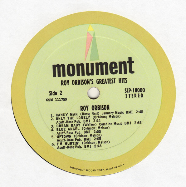 Roy Orbison - Roy Orbison's Greatest Hits | Monument (SLP 18000) - 4