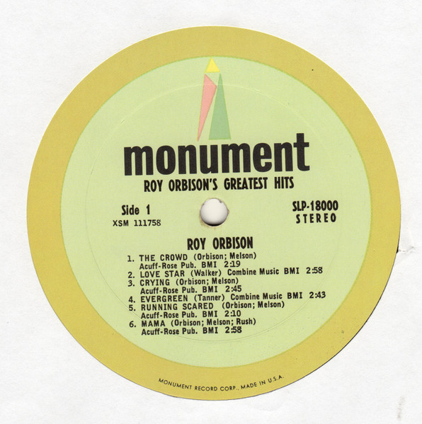 Roy Orbison - Roy Orbison's Greatest Hits | Monument (SLP 18000) - 3