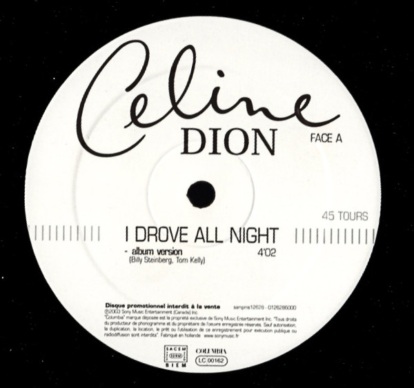 Céline Dion - I Drove All Night | Columbia (SAMPMS 12628) - 2