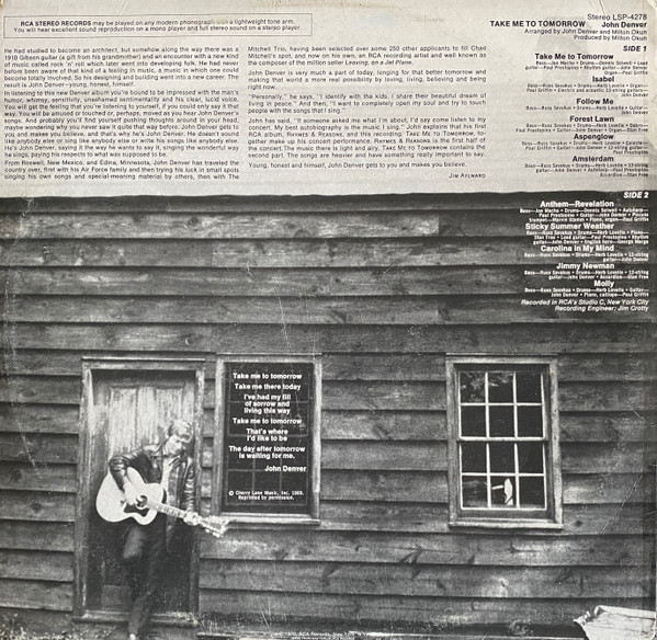 John Denver - Take Me To Tomorrow | RCA Victor (LSP-4278) - 2 John Denver - Take Me To Tomorrow | RCA Victor (LSP-4278) - 2