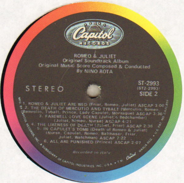 Nino Rota - Romeo & Juliet | Capitol Records (ST 2993) - 4 Nino Rota - Romeo & Juliet | Capitol Records (ST 2993) - 4