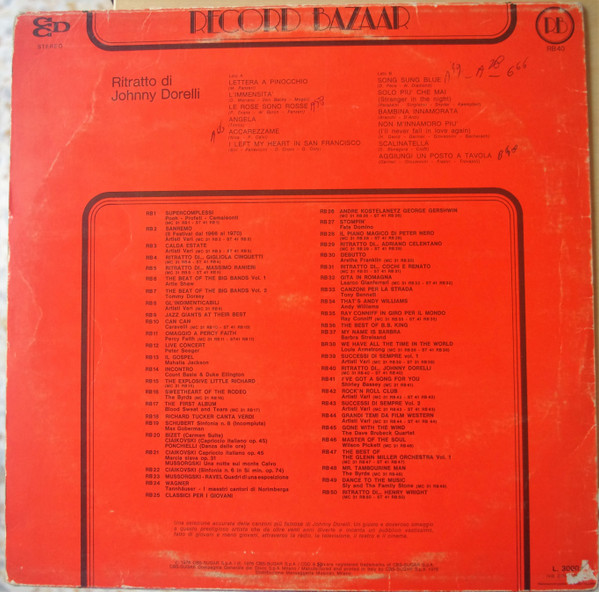 Johnny Dorelli - Ritratto Di... Johnny Dorelli | Record Bazaar (RB 40) - 2