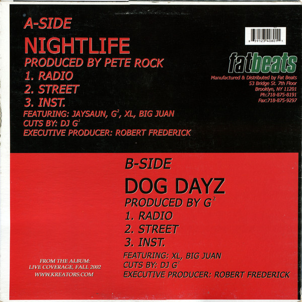 Kreators - Night Life / Dog Dayz | Fat Beats (KRE2002) - 2