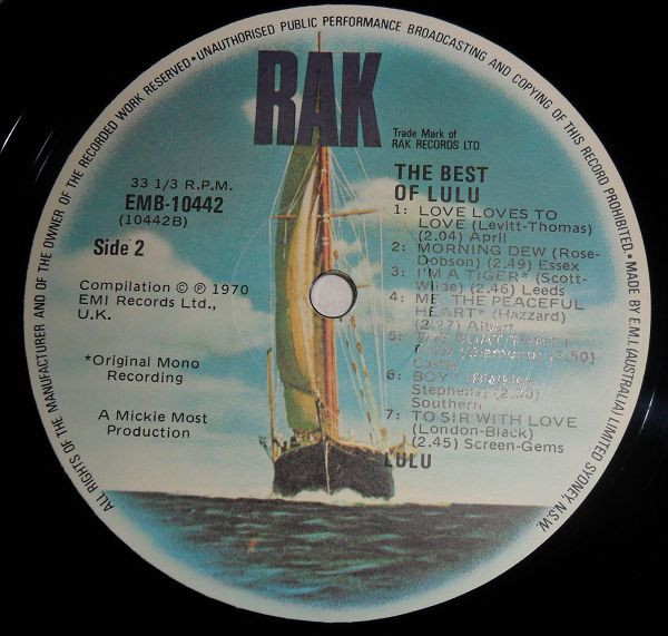 Lulu - The Best Of Lulu | RAK (EMB 10442) - 2 Lulu - The Best Of Lulu | RAK (EMB 10442) - 2