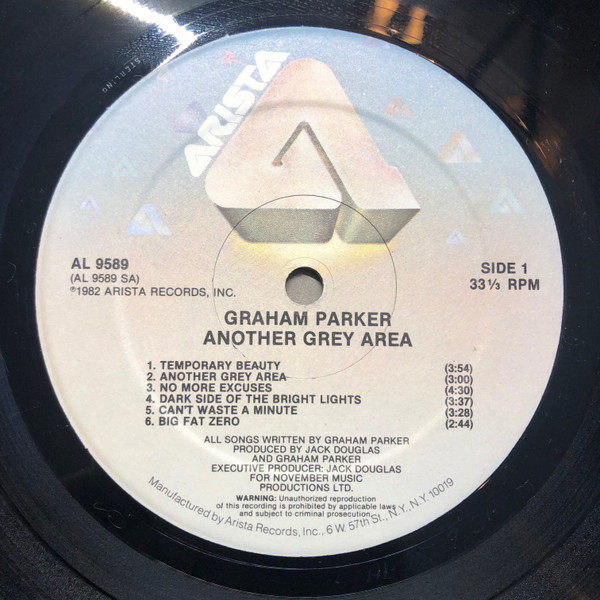 Graham Parker - Another Grey Area | Arista (AL9589) - 3