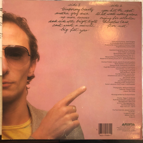Graham Parker - Another Grey Area | Arista (AL9589) - 2