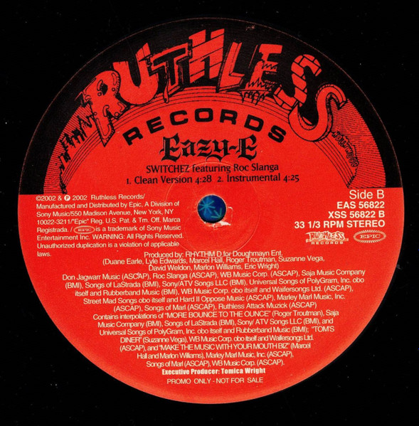 Eazy-E - Switchez | Ruthless Records (EAS 56822) - 2 Eazy-E - Switchez | Ruthless Records (EAS 56822) - 2