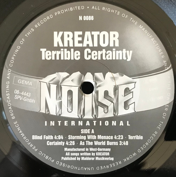Kreator - Terrible Certainty | Noise International (N 0086) - 3