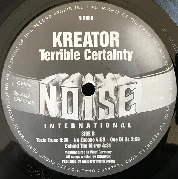 Kreator - Terrible Certainty | Noise International (N 0086) - 4