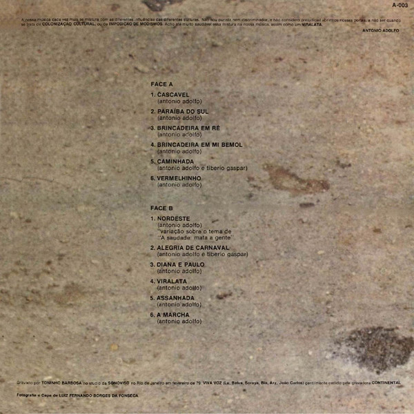 Antonio Adolfo - Viralata | Artezanal (LP.A-003) - 2