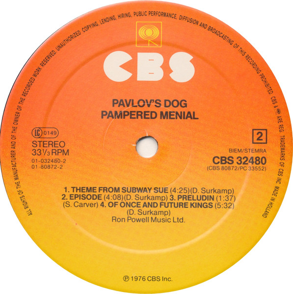 Pavlov's Dog - Pampered Menial | CBS (CBS 32480) - 4