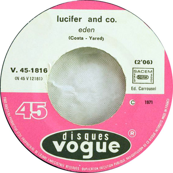 Lucifer And Co. - Amen / Eden | Disques Vogue (V. 45. 1816) - 3 Lucifer And Co. - Amen / Eden | Disques Vogue (V. 45. 1816) - 3