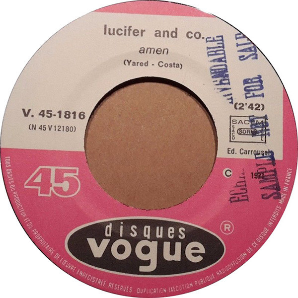 Lucifer And Co. - Amen / Eden | Disques Vogue (V. 45. 1816) - 2 Lucifer And Co. - Amen / Eden | Disques Vogue (V. 45. 1816) - 2